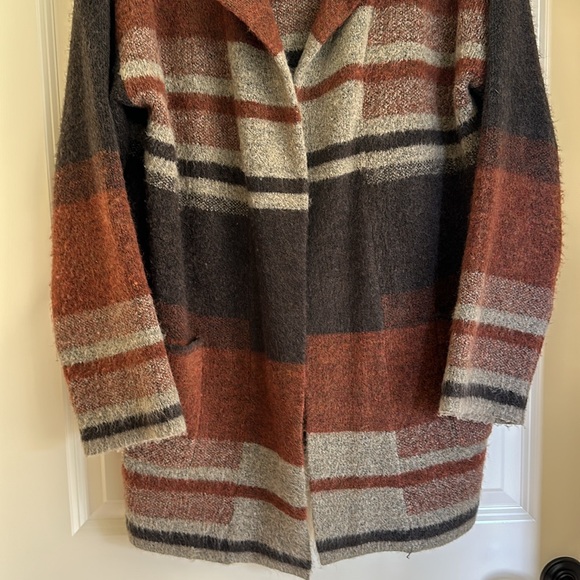 Thread & Supply Brown, Rust & Beige Long Knit Cardigan Sweater - Picture 3 of 7